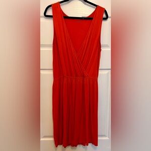 Caslon Dark Orange Smocked Wrap Dress